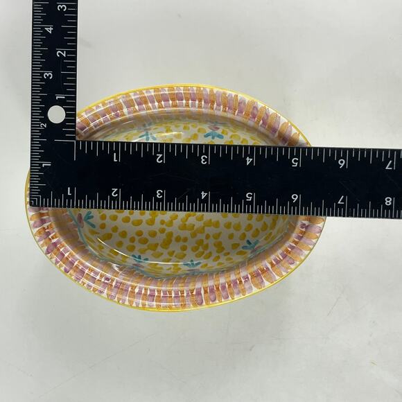 Vintage MacKenzie-Childs Summer Frock Chowder Bowl With Lid 7"x5"x5" Terracotta - Picture 8 of 12